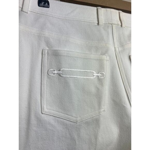 St. John Caviar Creamy White Wide Leg Jeans Sz. 10 - Picture 5 of 8